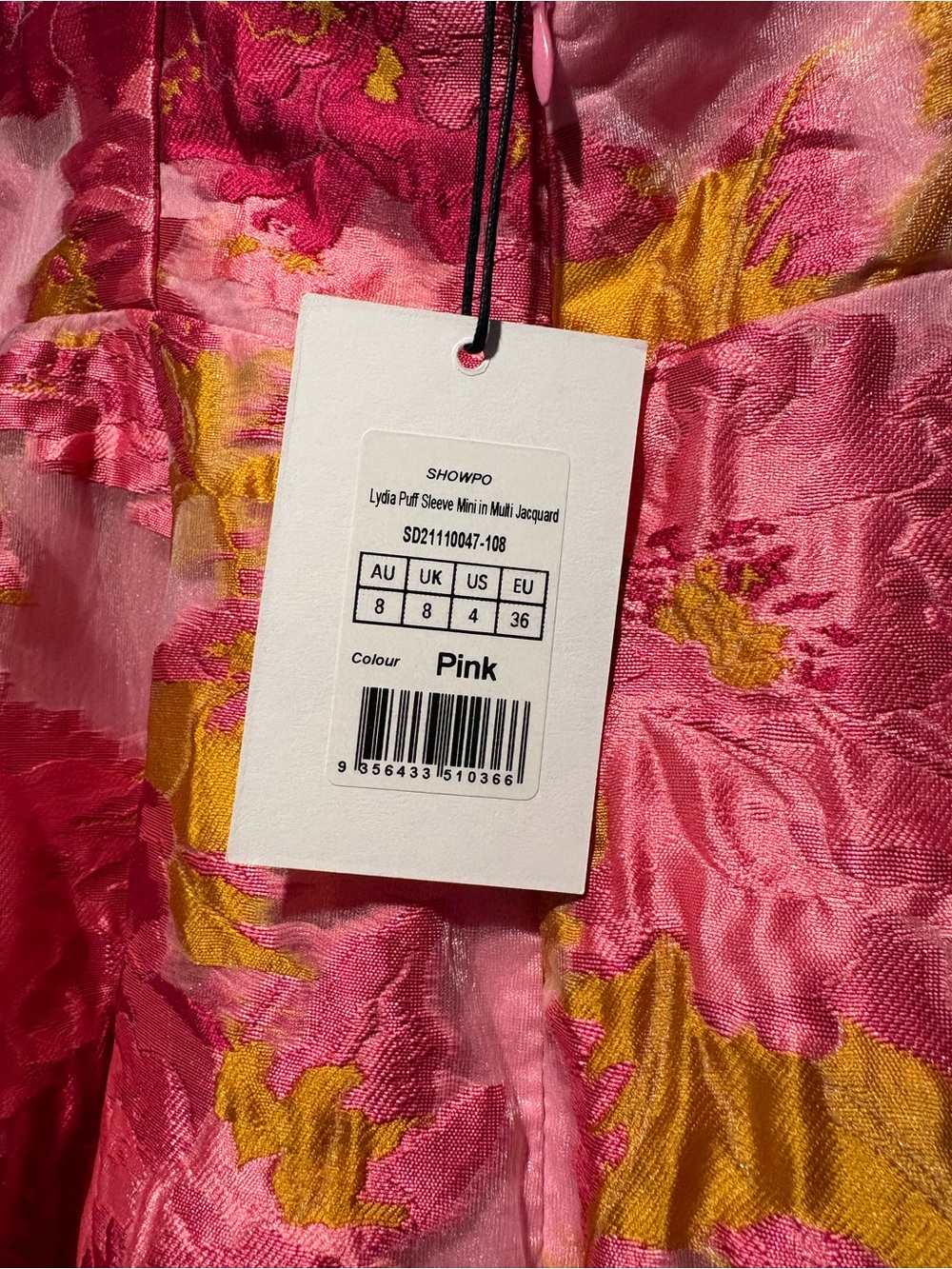 Showpo Brailey Jacquard Mini Dress Size 4 - Picture 3 of 7